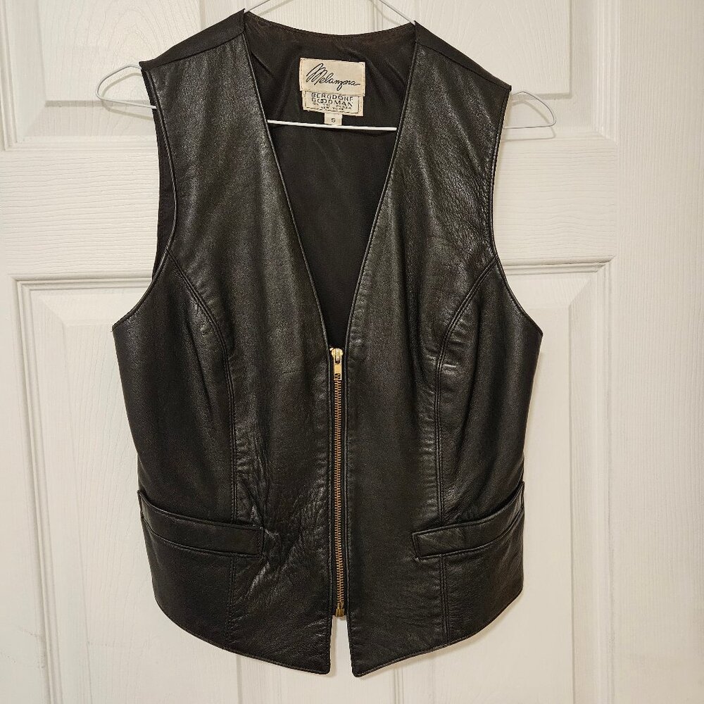 Black Leather Melanzona Vest from Bergdorf's Small